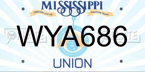 WYA686 Mississippi License Plate