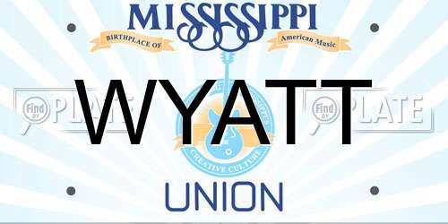 WYATT Mississippi License Plate
