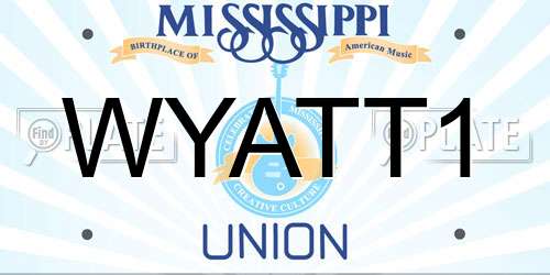 WYATT1 Mississippi License Plate