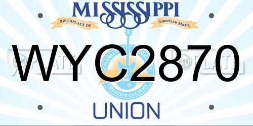 WYC2870 Mississippi License Plate