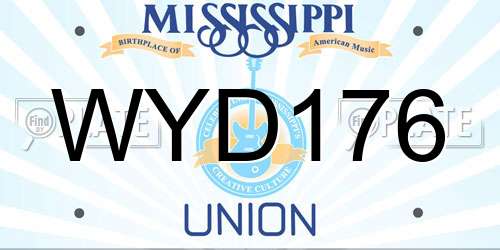 WYD176 Mississippi License Plate