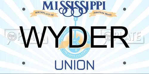WYDER Mississippi License Plate