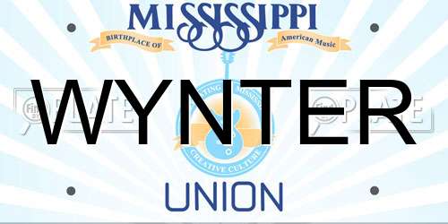 WYNTER Mississippi License Plate