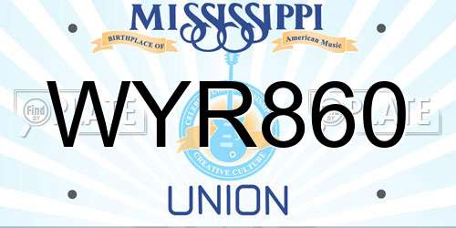 WYR860 Mississippi License Plate
