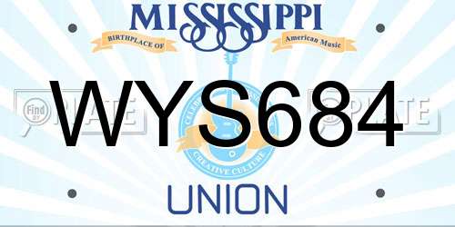 WYS684 Mississippi License Plate