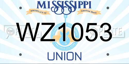 WZ1053 Mississippi License Plate
