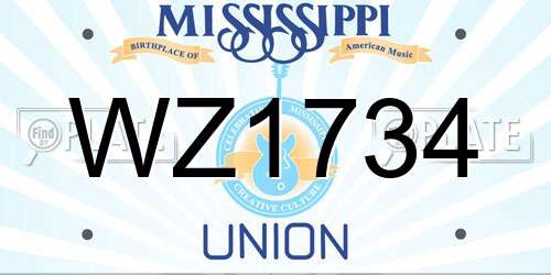 WZ1734 Mississippi License Plate