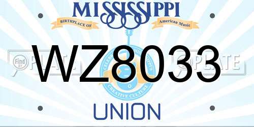 WZ8033 Mississippi License Plate
