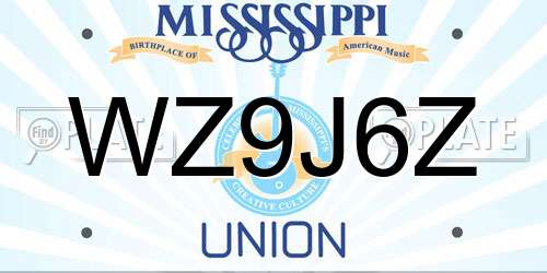 WZ9J6Z Mississippi License Plate