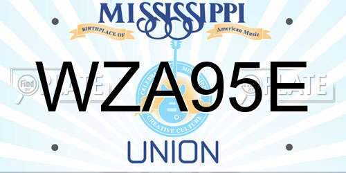 WZA95E Mississippi License Plate