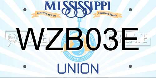 WZB03E Mississippi License Plate