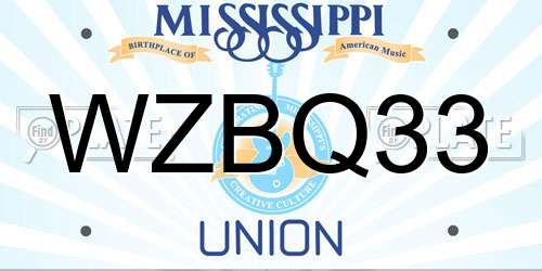 WZBQ33 Mississippi License Plate