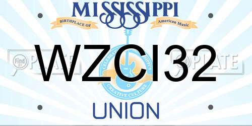 WZCI32 Mississippi License Plate
