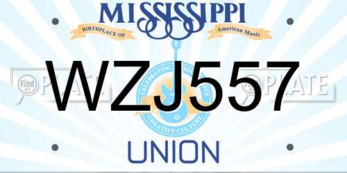WZJ557 Mississippi License Plate