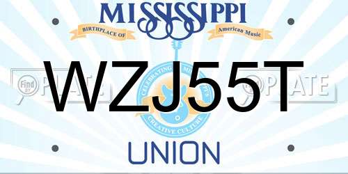WZJ55T Mississippi License Plate