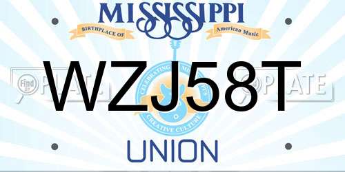 WZJ58T Mississippi License Plate