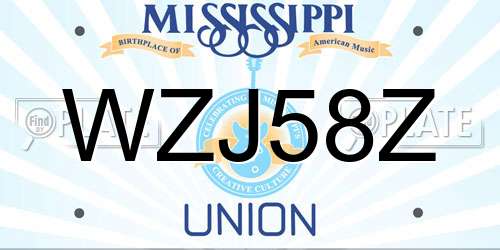 WZJ58Z Mississippi License Plate