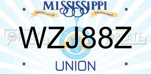 WZJ88Z Mississippi License Plate