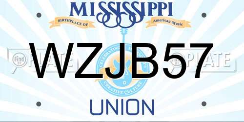 WZJB57 Mississippi License Plate