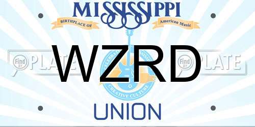 WZRD Mississippi License Plate
