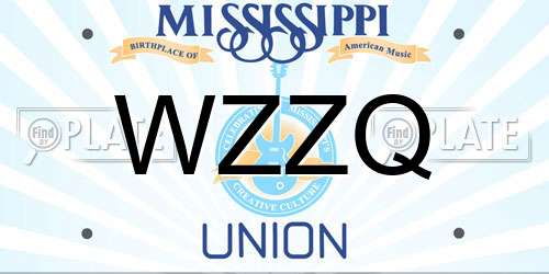 WZZQ Mississippi License Plate