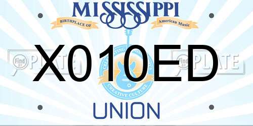 X010ED Mississippi License Plate