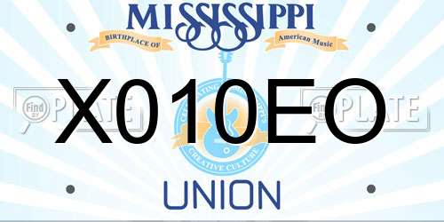 X010EO Mississippi License Plate