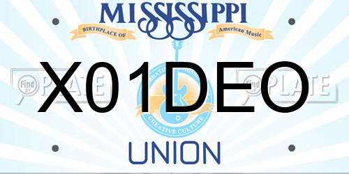 X01DEO Mississippi License Plate