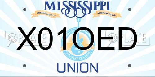 X01OED Mississippi License Plate