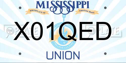 X01QED Mississippi License Plate