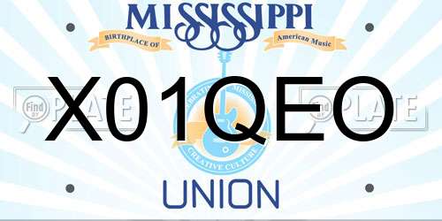 X01QEO Mississippi License Plate