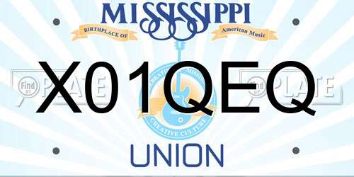 X01QEQ Mississippi License Plate