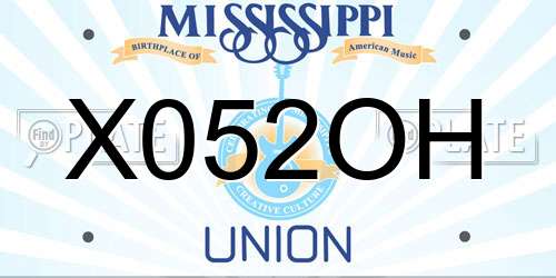 X052OH Mississippi License Plate