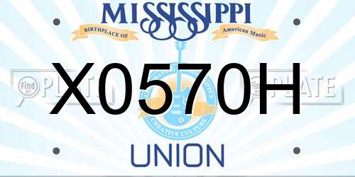 X0570H Mississippi License Plate