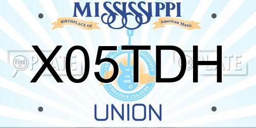 X05TDH Mississippi License Plate