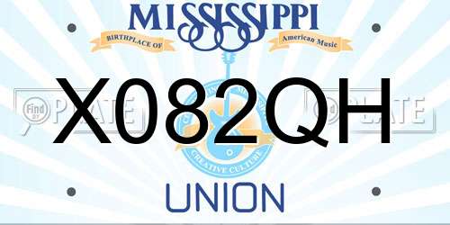 X082QH Mississippi License Plate