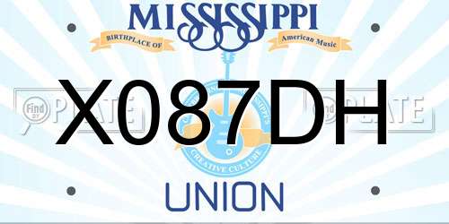 X087DH Mississippi License Plate