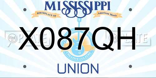 X087QH Mississippi License Plate