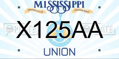 X125AA Mississippi License Plate