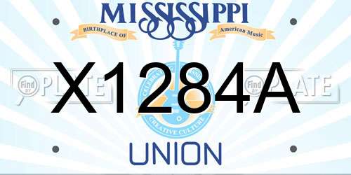 X1284A Mississippi License Plate