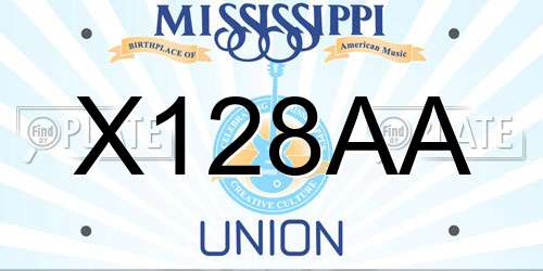 X128AA Mississippi License Plate