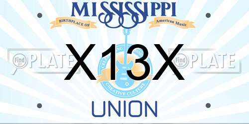 X13X Mississippi License Plate
