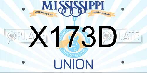 X173D Mississippi License Plate