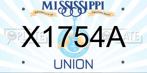 X1754A Mississippi License Plate