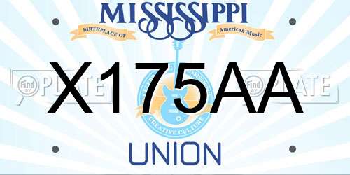 X175AA Mississippi License Plate