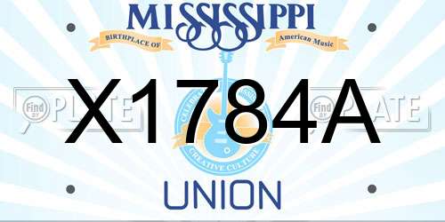 X1784A Mississippi License Plate