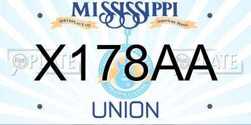 X178AA Mississippi License Plate