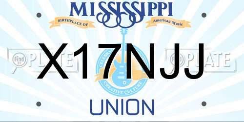 X17NJJ Mississippi License Plate