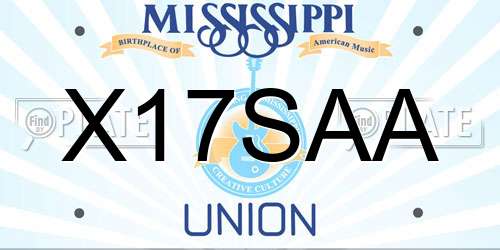 X17SAA Mississippi License Plate