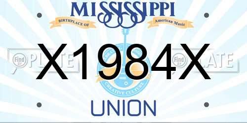 X1984X Mississippi License Plate